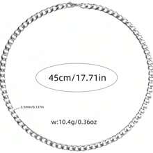 1 件男士时尚嘻哈酷炫 NK 项链 - 銀色 - 查看 11