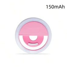 手機補光燈 Led 直播自拍美容閃光燈 Usb 充電圓形補光燈,照相機燈 - 粉色 - 查看 10