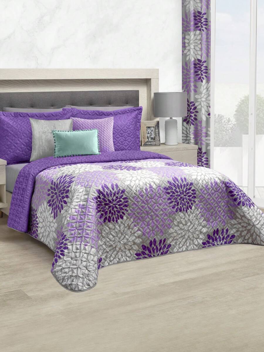 Home Elephant Edredón Ligero Individual, Matrimonial, King Size Dos Vistas - Morado - Ver 1