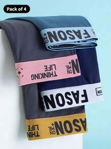 4条青少年男童中腰平角内裤 - 彩色 - 查看 2