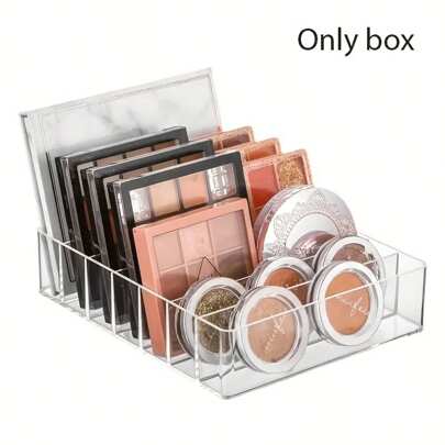 1 PC Clear 7-Compartment Plastic Makeup Organizer - Cosmetic Storage Tray For Bathroom Essentials, Lipstick & Eyeshadow Holder Bathroom Decor Summer Back To School