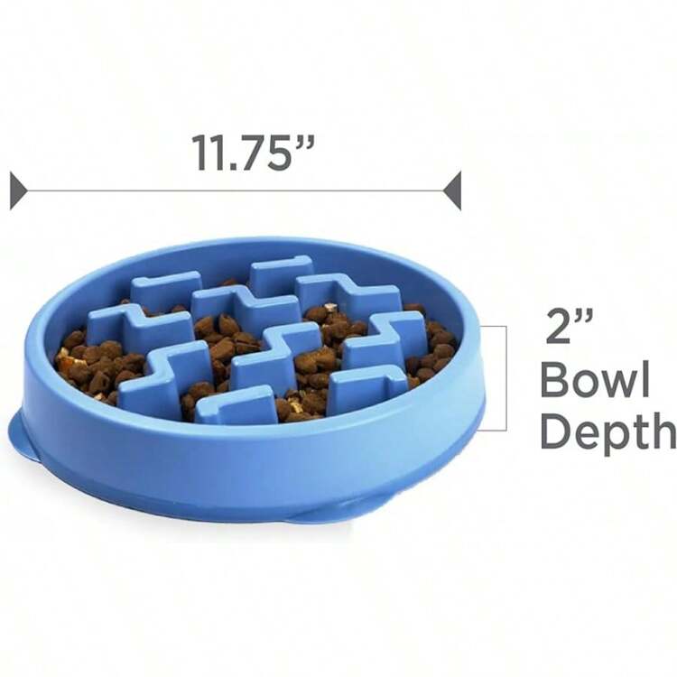 Outward Hound Large Slow Feeder Bowl, Puzzle Maze Fast Eaters, Medium To Large Dogs, Helps Prevent Bloat & Aid Digestion, Holds 4 Cups Wet Or Dry Food, Non-Slip, Made Without BPA, Turquoise - Blue - View 7