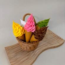 1pc Realistic Artificial Ice Cream Model Cone, Handmade High-Quality Lifelike Fake Food Toy, Dessert Shop Prop, Party Decor, Cute Cartoon Gift, PVC Strawberry, Mango, Chocolate, Matcha Ice Cream Photography Prop Gifts Birthday Graduation - Multicolor - View 5