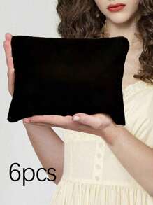 6个空白DIY帆布拉链收纳袋 - 彩色化妆包/铅笔盒，适合收纳小型化妆品、DIY工艺品、洗漱用品、文具、数据线等，多功能帆布袋，适用于家庭、学校和旅行，可涂鸦和手绘DIY - 彩色 - 查看 15