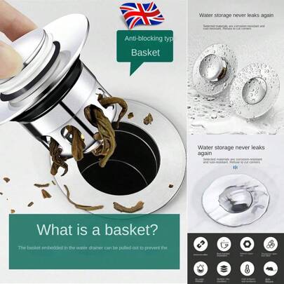 NetHong 1/2/3/4PCS Pop Up Drain Plug Stopper Basin Core Bounce Drain Filter Bathroom Sink