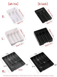 1 szt. Organizer na sztućce, plastikowa tacka na sztućce z PP do szuflady kuchennej na biurko, szafkę lub szufladę, organizer na przegródki na przybory, pałeczki i przybory kuchenne, artykuły szkolne