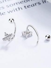 1 Pc S925 Sterling Silver Belly Button Zirconia Belly Button Silver Navel Rings Small Belly Button Mimi Belly Jewelry