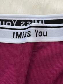 6 条装大码女式简约三角裤，高弹柔软透气舒适贴身字母腰带内裤