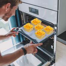 200pcs Baking Cups Aluminum Foil With Lids,5oz Cupcake Mini Cake Pans For Muffins, Desserts, Flans, Pudding&Party Food Display - 黃色 - 查看 5