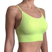 Kit 2 Top De Alcinha Academia Feminino Fitness Com Bojo Removível Liso - Bege - Visão 11