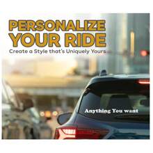 2pcs Custom Windshield Sticker, Unisex Car Decal, Essential Car Exterior Accessories For BMW, Mercedes-Benz, Audi, And More, Available In White, Black, Pink, Red, Colorful Laser Mix - Personalized Text Decal For Cars, Trucks, SUVs - Multicolor - View 1