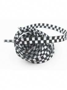 New Fashionable & Versatile Checkered Shoelaces, Comfortable Sporty Replacement Laces - Multicolor - View 6