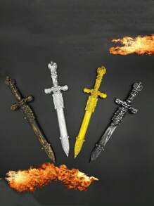 1pc Prop Replica Plastic Toy Sword For Stage Performance, Knight Sword, Caribbean Pirates Costume Accessory Halloween - Multicolor - View 1