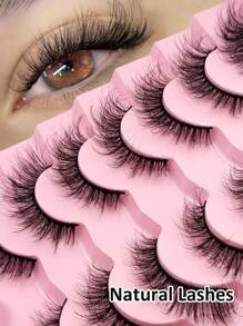 7 Pairs 3D Faux Mink Volumes Fake Lashes Soft Fluffy Natural Long False Eyelashes Extensions