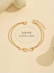 1 件数字 8 心形组合简约几何脚链，简约设计，适合女性，适合日常佩戴、派对、节日和度假，非常适合母亲节礼物 - 愛心+8字 - 查看 5