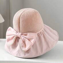 1pc Polyester Foldable Wide Brim Bucket Hat, Sun Protection Outdoor Bucket Hat For Travel