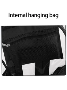 1 Piece PVC Clear Backpack Heavy Duty - Extra Large Clear Book Bag With Multi-Pockets See Through Backpack For College Workplace Travel - Black - Black - View 4