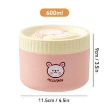 Portable 304 Stainless Steel Thermal Lunch Box With Cutlery&Lunch Bag, Cute Capybara Pattern Leak Proof Bento Box, Microwave Safe&Hot Water Heating, Insulated Anti Scalding Lunch Container, Reusable Fruit Salad Food Storage Container, Suitable For Student And Adult Use In School, Office, Outdoor Camping, Picnic, Travel
