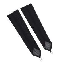 1 双女士轻质露指手套，户外/骑行防晒透气透明网眼长款优雅手套，夏季 - 黑色 - 查看 2