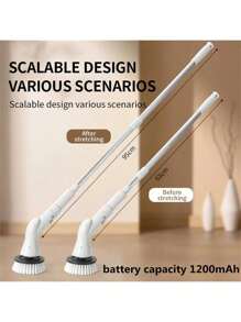 SOKANY 2024 New Bathroom Cleaner Brush, Shower Scrubber With Long Handle & Heads Replacement, Cleaning Supplies For Tub Shower Tile Floor