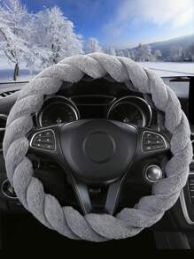 Women's Fluffy Plush Car Steering Wheel Cover (With Inner Ring), Soft Warm Cute Auto Accessories, Applicable To Vehicles, Sedans, Universal, Furry, Anti-Slip, Standard Size 14.5-15 Inches - one-size - View 10