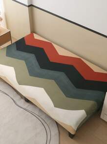 1pc Minimalist Geometric Pattern Sofa Cover With Elastic Fit, Anti Slip And Wear-Resistant, Versatile For Living Rooms