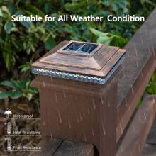 HUYIENO Solar Post Cap Lights,Outdoor Deck Fence Post Lights,Powerful Lithium Battery 20Lumens Two Light Modes Warm White/Bright White Suitable For 4x4 5x5 Wooden Posts,4x4 Viny Posts