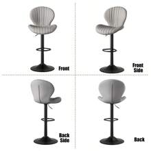 Nalupatio Modern Bar Stools Set Of 2,Adjustable Swivel Barstools,Counter Height Stool Chair With High Backrest For Dining Room - Xám - Xem 8