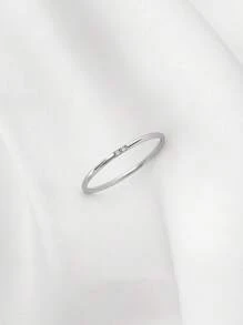 1pc Minimalist S925 Sterling Silver Gold Plated Ultra- Micro Pave Cubic Zirconia Couple Ring, Delicate Luxury Ring