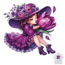 Hermosas calcomanías de transferencia de calor con estampado de flores moradas, lavables y aptas para DIY en camisetas, jeans, chaquetas, mochilas, ropa, sombreros