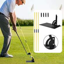 Golf Alignment Stick's Plate Training Swing Practice Aid Stick Holder - Black - View 6