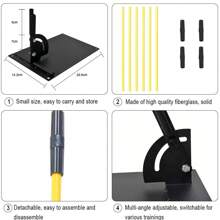 Golf Alignment Stick's Plate Training Swing Practice Aid Stick Holder - Black - View 9