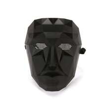 Cool Black Dress Mask, Costume Accessories Role-Playing Party Mask, Fashion U Fish Game Movie Theme Mask Triangle Circle Square Boss Performance Props - Multicolor - View 15
