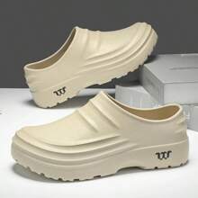 New Men's Anti-Slip Chef Shoes Sandals For Men Working Shoes Waterproof Fashion Garden Shoes Clogs For Beach Slippers Size 36-48 - màu đen - Xem 4