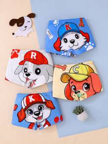 Chatreadl 男童平角内裤 4 件套 可爱酷炫卡通小狗图案四季套装 - 彩色 - 查看 2