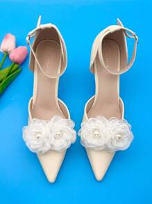 2pcs Removable Fashionable Burned-Edge Pearl Flower High-Quality Delicate Shoe Charm Accessories