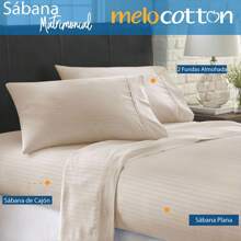 Juego de Sábanas Matrimoniales Tacto Seda - Brote Verde - Ver 3