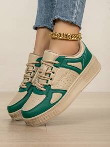 Fall/Winter Women Shoes Casual Sneakers, Lace Up Soft Sole Flat Comfortable Skate Shoes For Women, Lightweight Low-Top Daily Shoes