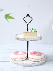 1 Set Brown Wooden 2-Tier/3-Tier Cake/Dessert Stand, Fruit & Snack Display Rack, Bakery Dessert Stand, Cake Decorative Holder Multi-Layer Tray, Suitable For Kitchen, Dining Table Decor, Wedding, Party - Brown - View 9
