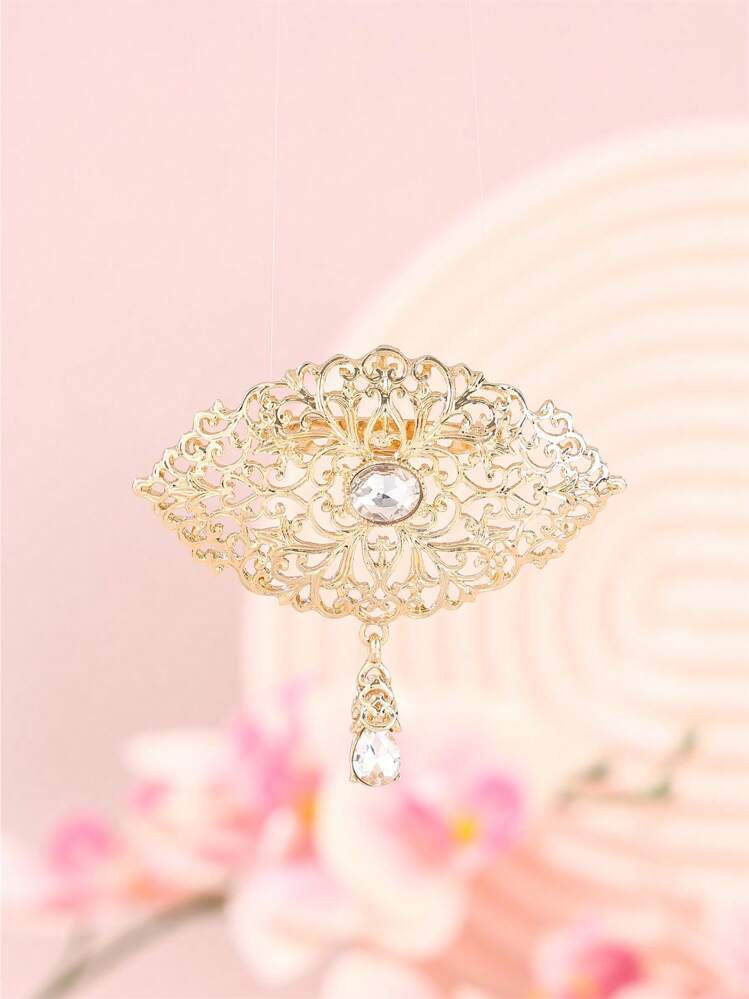 1 件阿拉伯风格金色金属水钻镶嵌吊坠，适合围巾、婚礼、派对、母亲节礼物 - 胸花絲巾扣 - 查看 12