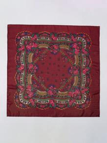 1 pièce Bandeau/Bandana élégant pour femme avec imprimé métallique multicolore, accessoire de mode polyvalent, convient comme cadeau de fête pour une robe - Rouge foncé - Voir 5