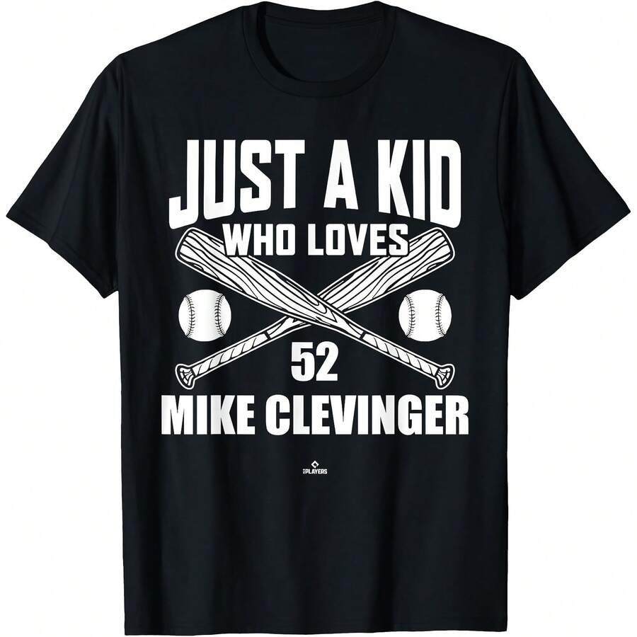 Just A Boy Who Loves Mike Clevinger Chicago Baseball MLBPA T-Shirt Women's Plus Size Graphic Tee - Black - View 1