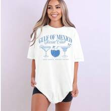 Social Club Shirt, Tee Shirt Gift For Democrat,Funny Political Tee, Womens Shirt, Machine Washable,  Suitable For All Seasons, Women's T-Shirt, Comfortable Cotton Material, Skin Friendly, Soft And Cool, Summer Women's T-Shirt Clothing - 白色 - 查看 5