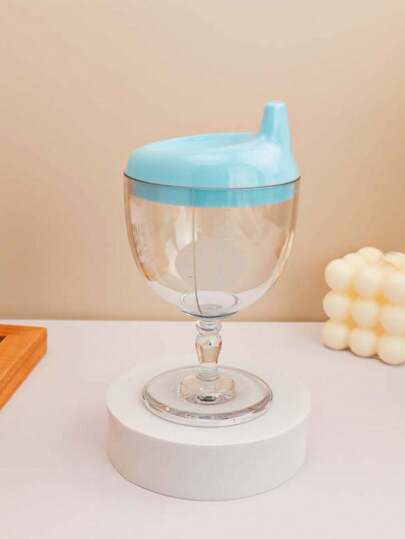 1个150ml高脚奶杯防摔学饮杯婴儿家用喝水直筒鸭嘴玻璃奶瓶