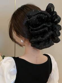 1 Stück Damen Tüll Haarclip mit großer Schleife und Strass, elegantes modisches Haraccessoire, vielseitig für täglichen Gebrauch und Fotoshootings einsetzbar
