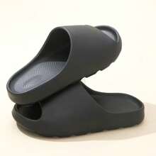 女士夏季室内家居浴室防滑软底拖鞋，EVA 情侣沙滩拖鞋，女士夏季 - 黑色 - 查看 7