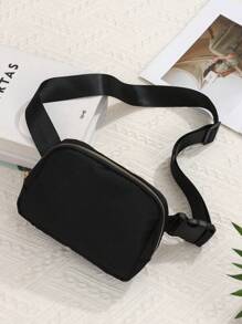 Customized Picture Or Text Personalized Waist Bag, Suitable For Both Men And Women's Velvet Free Mini Zipper Waist Bag, Small Fashionable Crossbody Bag, Waterproof Sling Bag With Adjustable Shoulder Strap, Running And Hiking Exercise Waist Bag, Gifts For Girls And Men