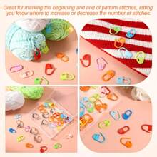 9pcs Adjustable Crochet Stitch Markers Set, Animal & Plant Crochet Locking Stitch Markers Tools, Crochet Ring For Yarn Guide, Finger Protector For Knitting And Crocheting, Women Knitting And Crochet Accessories (Random Color Plastic Stitch Markers)