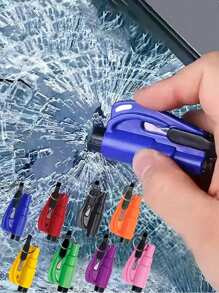 1pc 2-In-1 Emergency Cutter With Car Keychain, Hammer, Mini Fire Hammer, Escape Tool For Car Emergency, Window Breaker, Portable Rescue Tool Keyring, Emergency Hammer, Car Emergency Escape Device Window Breaker,Life-Saving Multifunctional Emergency Window Glass Breaker Tool - Easily Break Glass And Cut Seat Belts In Emergencies