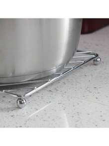 1pc Square Trivet, Heat-Resistant Kitchen Table Mat, Coaster,Kitchenware Pallet - Silver - View 9